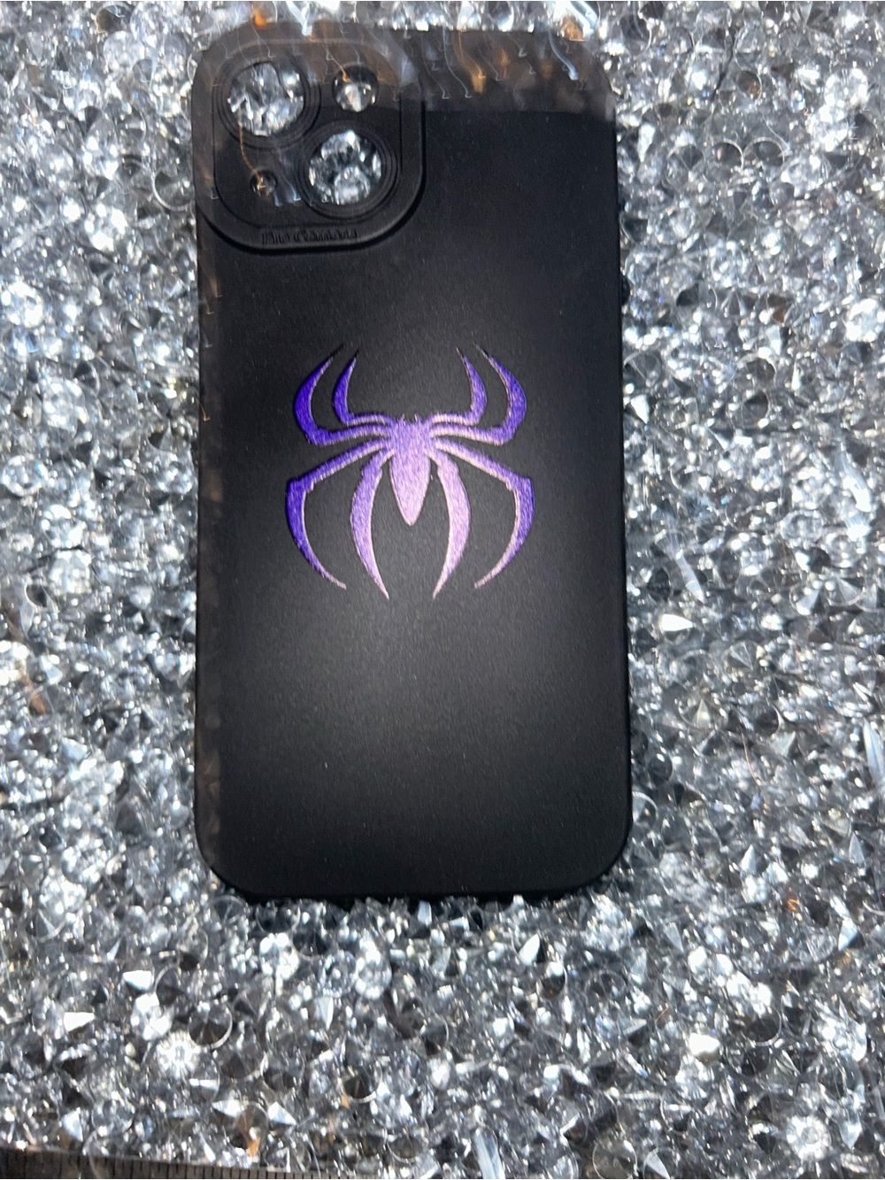 lululemon athletica Black Phone Case with Purple Spider Logo iPhone 15